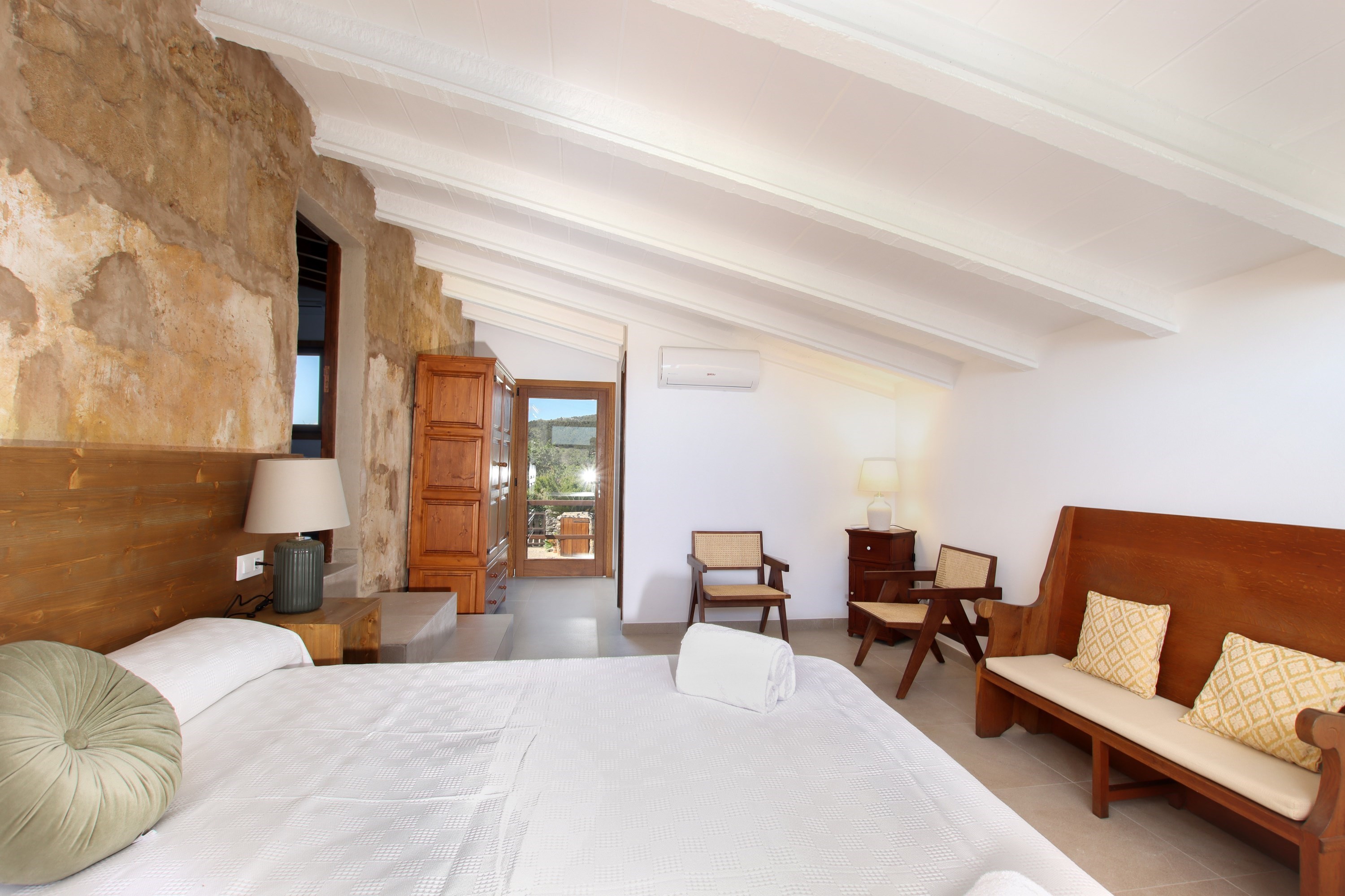 Bedroom — wooden headboard